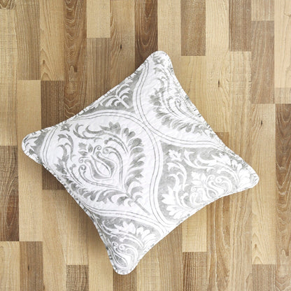 Tache Paisley Damask Matelasse Austere Grey Moon Sky Cushion Cover / Euro Sham (TB300-199) - - Euro Sham / Cushion Cover