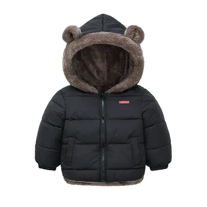 Childrens Thick Fleece Coat Black 6T (Size 130)