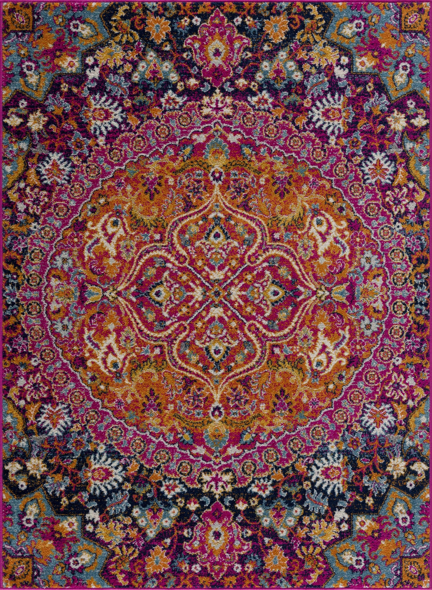 Burnt Orange Ojus Area Rug - - Rugs