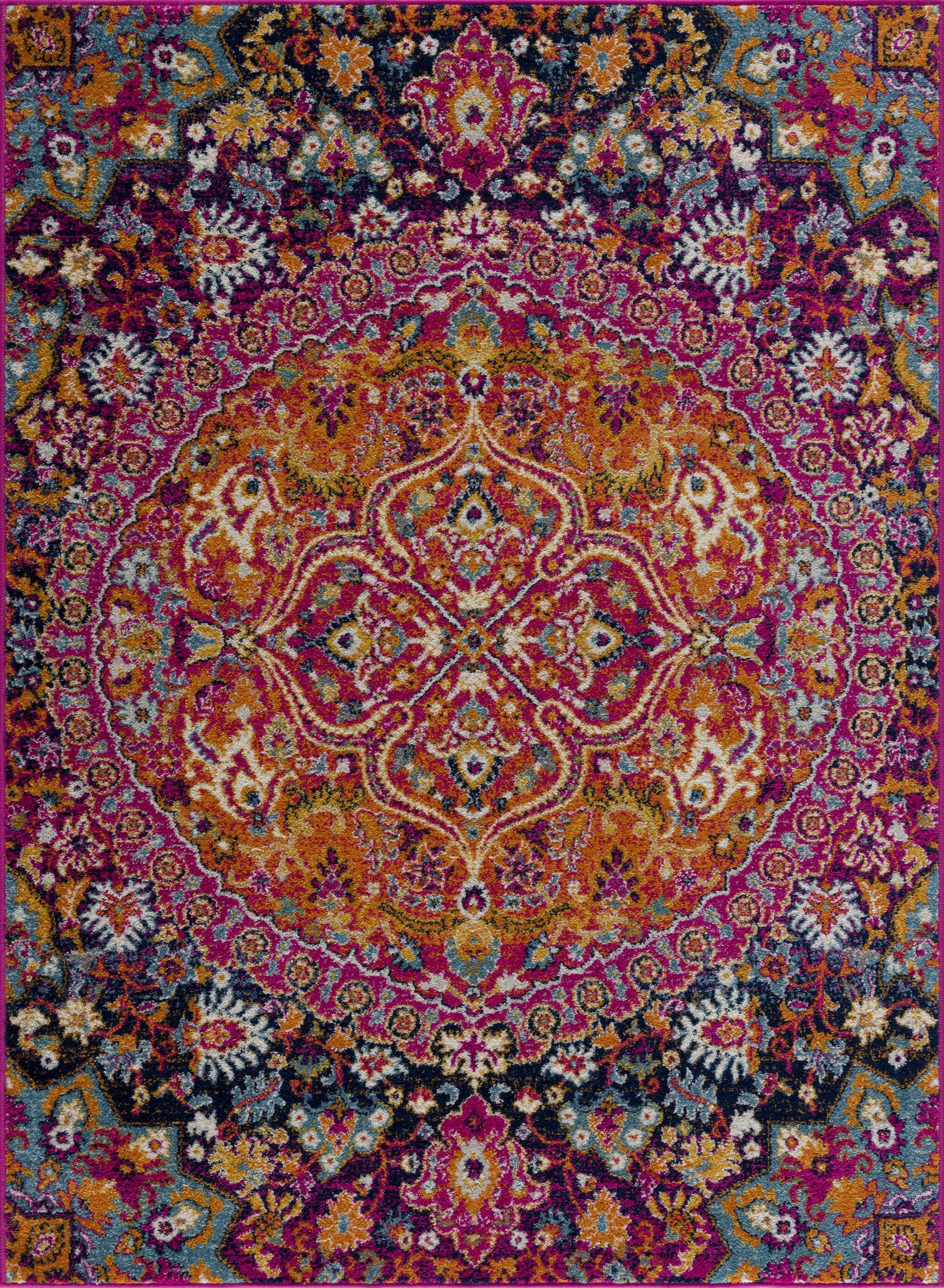 Burnt Orange Ojus Area Rug - - Rugs