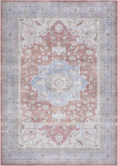 Brown Bagamanoc Medallion Washable Area Rug - - Rugs