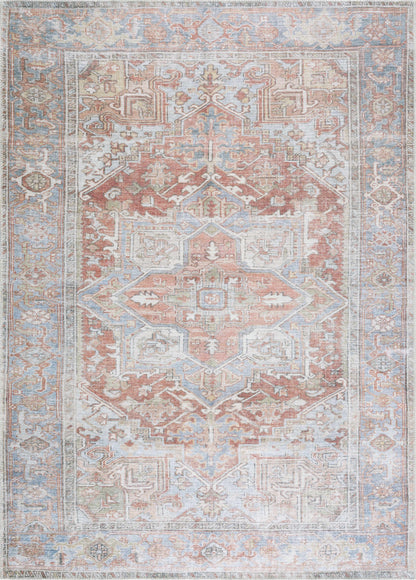 Maayon Medallion Rust Washable Area Rug - - Rugs