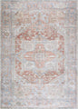 Maayon Medallion Rust Washable Area Rug - - Rugs