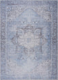 Aqua Rosman Washable Area Rug - - Rugs