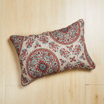 Tache Bohemian Desert Medallion Boteh Paisley Taupe Quilted Pillow Shams (TJ3502) - - Pillow Sham