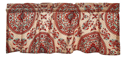 Tache Bohemian Desert Medallion Boteh Paisley Taupe Window Valance (TJ3502) - - Valance