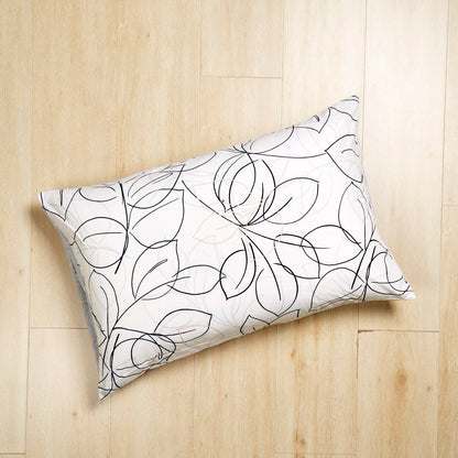 Tache Modern Abstract Leaf Line Art Foliage White Grey Black Gold Pillowcases (TJ3571) - - Pillowcase