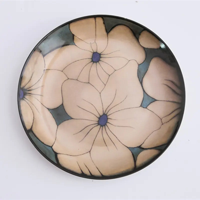 Hand-Painted Floral Ceramic Plate - Kia Day Design
