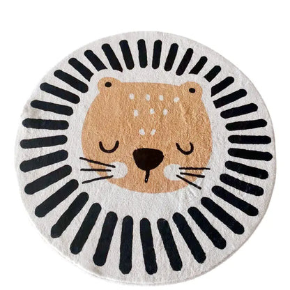 Cute Cartoon Round Rug for Kids' Room and Living Room - Kia Day Design