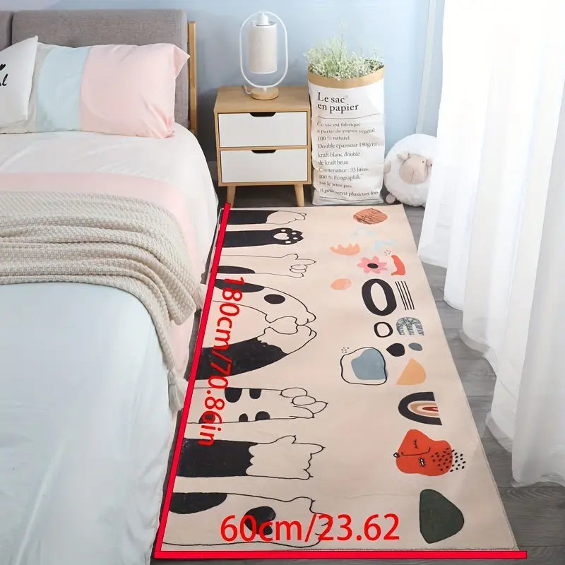 Modern Minimalist Faux Cashmere Bedroom Rug - Kia Day Design