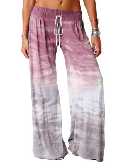 Gradient Printed Yoga Wide Leg Pants for Women - Kia Day Design