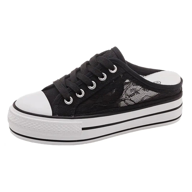 Women's Thick-Soled Breathable Canvas Sneakers - Kia Day Design