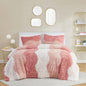 Twin/Twin XL Pink Blush White Reversible Soft Sherpa Faux Fur 2-PC Comforter Set - - Bedroom > Comforters and Sets