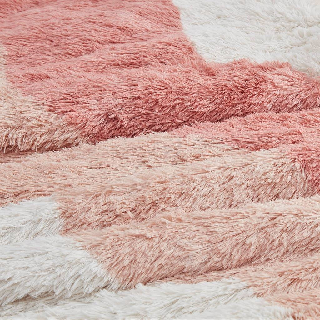 Twin/Twin XL Pink Blush White Reversible Soft Sherpa Faux Fur 2-PC Comforter Set - - Bedroom > Comforters and Sets