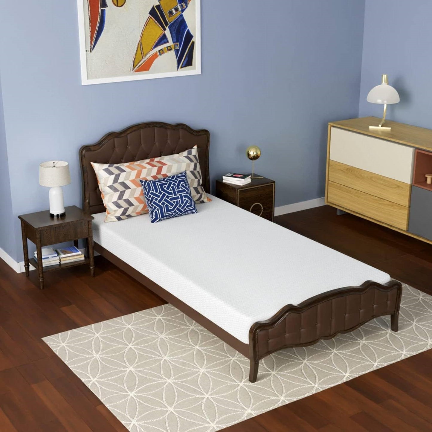 Twin size 6-inch Thick Medium Firm Cool Gel Memory Foam Mattress - - Bedroom > Mattresses