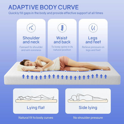 Twin size 6-inch Thick Medium Firm Cool Gel Memory Foam Mattress - - Bedroom > Mattresses