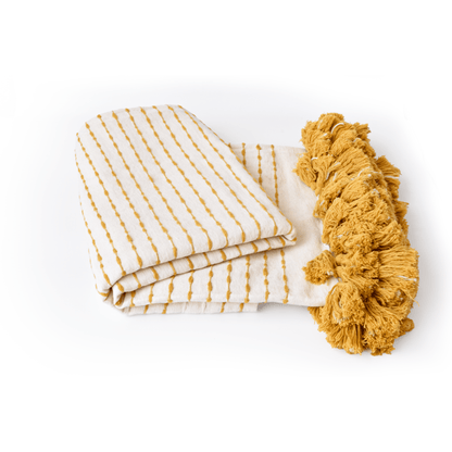 Pompom Beach Towel - Yellow - Towel