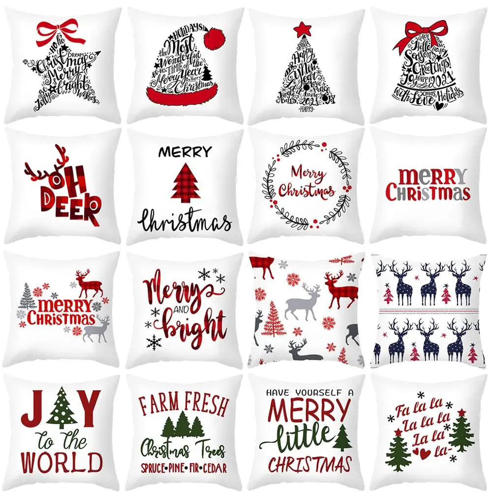 Cartoon Christmas Pillow Cover Kia Day Design