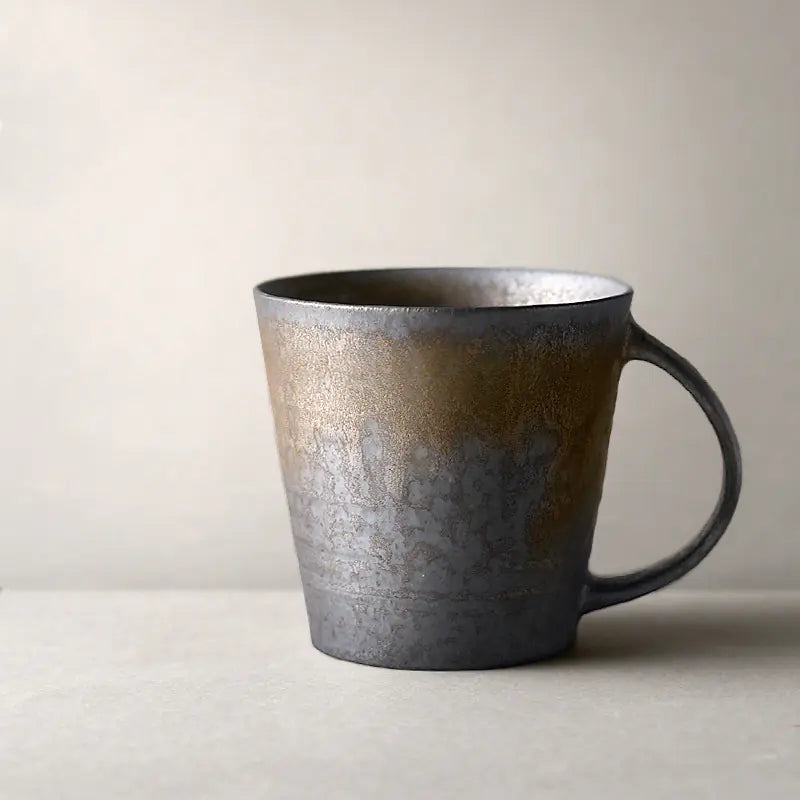 Black Vintage Handmade Ceramic Coffee Mug - Kia Day Design