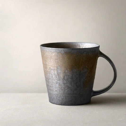 Black Vintage Handmade Ceramic Coffee Mug - Kia Day Design