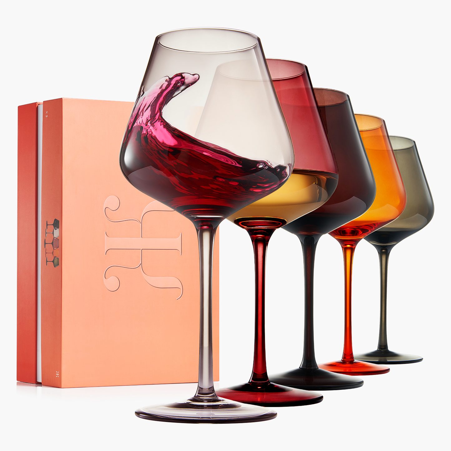 Love Stemmed Wine Glassware, Set of 6 - Terracotta Venice - Stemmed