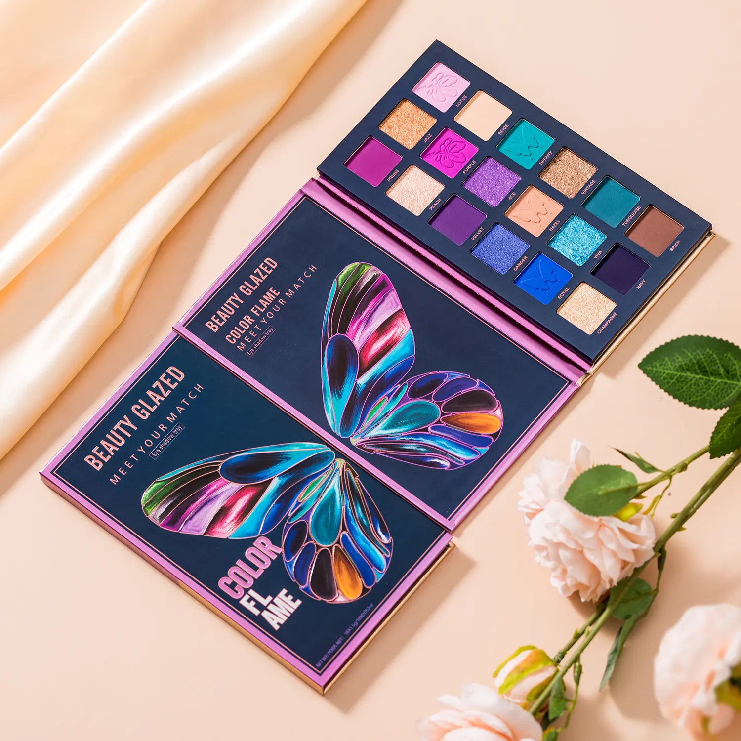 18-Color Butterfly Flame Eyeshadow Palette - - eyeshadow