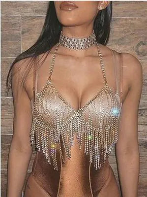 Sparkling Tassel Body Chain - - body chain