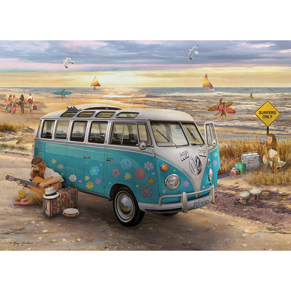 The Love & Hope VW Bus 1000 Piece Jigsaw Puzzle Eurographics - - Jigsaw Puzzle