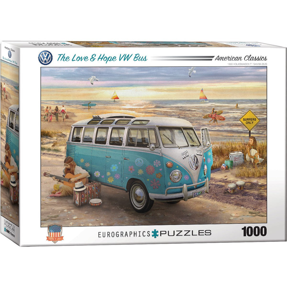 The Love & Hope VW Bus 1000 Piece Jigsaw Puzzle Eurographics - - Jigsaw Puzzle