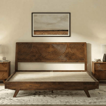 Harmony Solid Wood Bed Frame - Walnut - Bed Frame