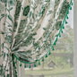 Green Floral 63 Inch Length Window Curtains 2 Panels - Kia Day Design