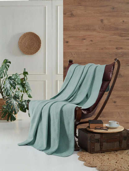 Aksu Brighton Collection Cotton TV Blanket 130x170 Mint Kia Day Design