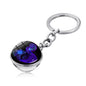 Zodiac Gemstone Double-Sided Glass Keychain - Aquarius - keychain