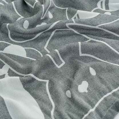 Bamboo Fiber Summer Blanket with Floral Design Kia Day Design
