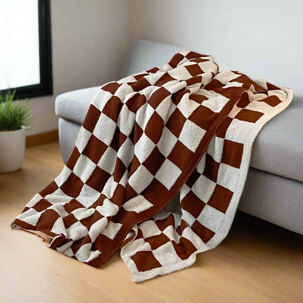 Checkerboard Plaid Blanket Fleece