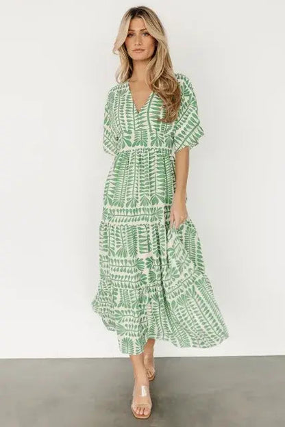 Ladies Short Sleeve Long Dresses - Kia Day Design