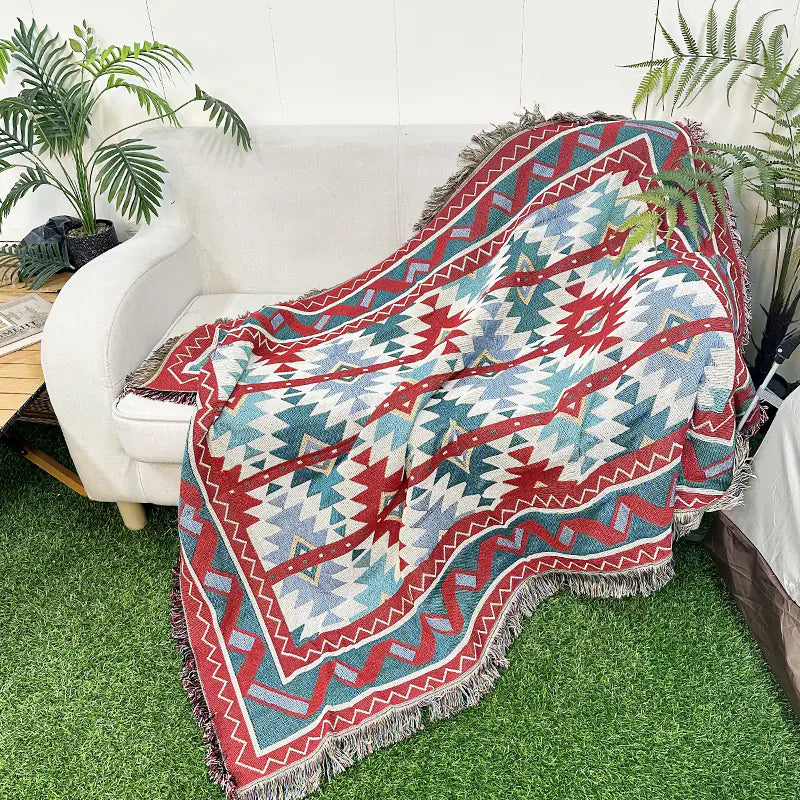 Bohemian Sofa Blanket - Premium Cotton Throw (In Stock) Kia Day Design