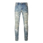Men's Slim Fit Distressed Casual Jeans - Kia Day Design