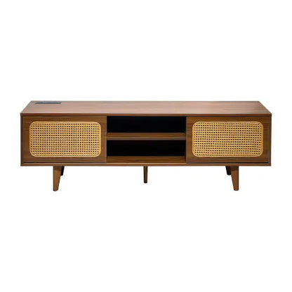 Mid Century Modern Rattan TV Stand Entertainment Cabinet - Kia Day Design