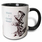 3dRose PS Vintage - Mad Hatter Have I gone Mad Alice in Wonderland - Mugs (mug_110410) - 15oz Two-Tone Black Mug - Mug