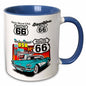 3dRose Signs - Route 66 - Mugs (mug_1010) - 15oz Two-Tone Blue Mug - Mug