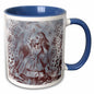 3dRose PS Vintage - Alice with Playing Cards Vintage Alice in Wonderland - Mugs (mug_110209) - 15oz Two-Tone Blue Mug - Mug