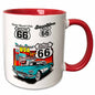 3dRose Signs - Route 66 - Mugs (mug_1010) - 11oz Two-Tone Red Mug - Mug