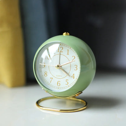 Quartz Mechanism Analog Metal Clock Dark Green