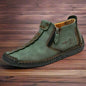 Genuine Leather Snow Boots Dark Green