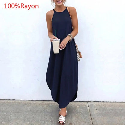 Sleeveless Summer Long Dresses - Kia Day Design