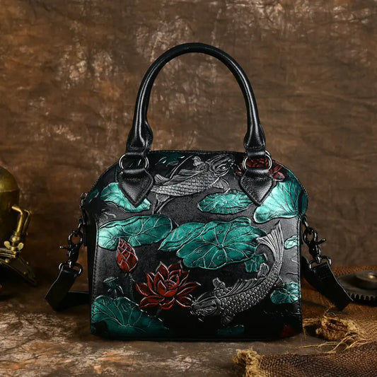 Fashionable Genuine Leather Handbag for Women Kia Day Design