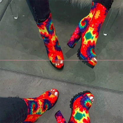 Zipped Open Toe Ankle Boots - Kia Day Design