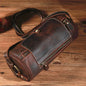 Retro Genuine Leather Round Barrel Messenger Bag Kia Day Design