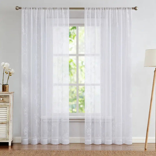 2 Panels Terrilon Rebecca Embroidered Curtains - Kia Day Design